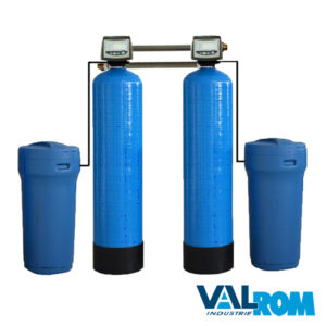 STATIE DEDURIZARE VALHOH SOFT 25 TWIN VANA PERFORMA Q=1,3mc/h CU BY-PASS - VALROM - Image 1